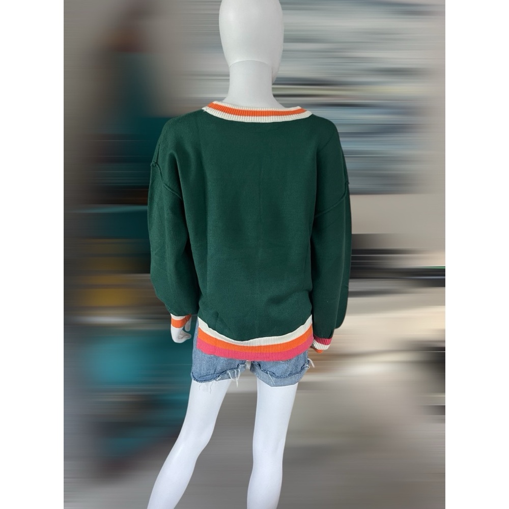Santa crewneck high low sweater S M L XL - Picture 8 of 12